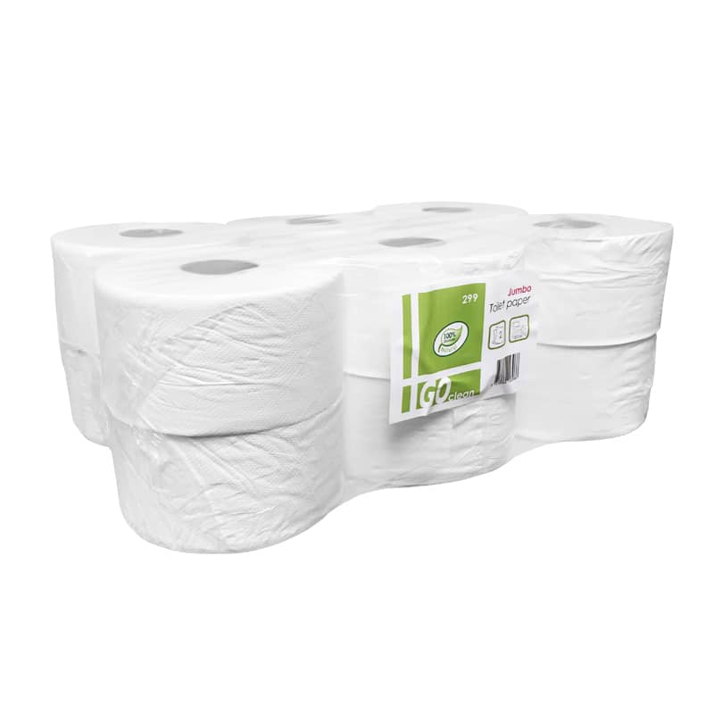 Toiletpapir Mini Jumbo 2-lags 180m 12 ruller