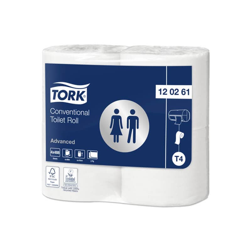 Tork Toiletpapir T4 Advanced 68m 2-lags 24 ruller