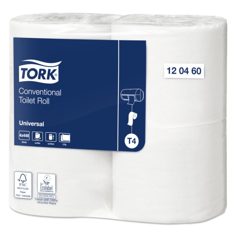 Tork Toiletpapir T4 Universal 63m 2-lags 24 ruller