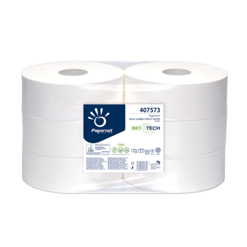 Toiletpapir BioTech Jumbo 2-lags 350m 6 ruller